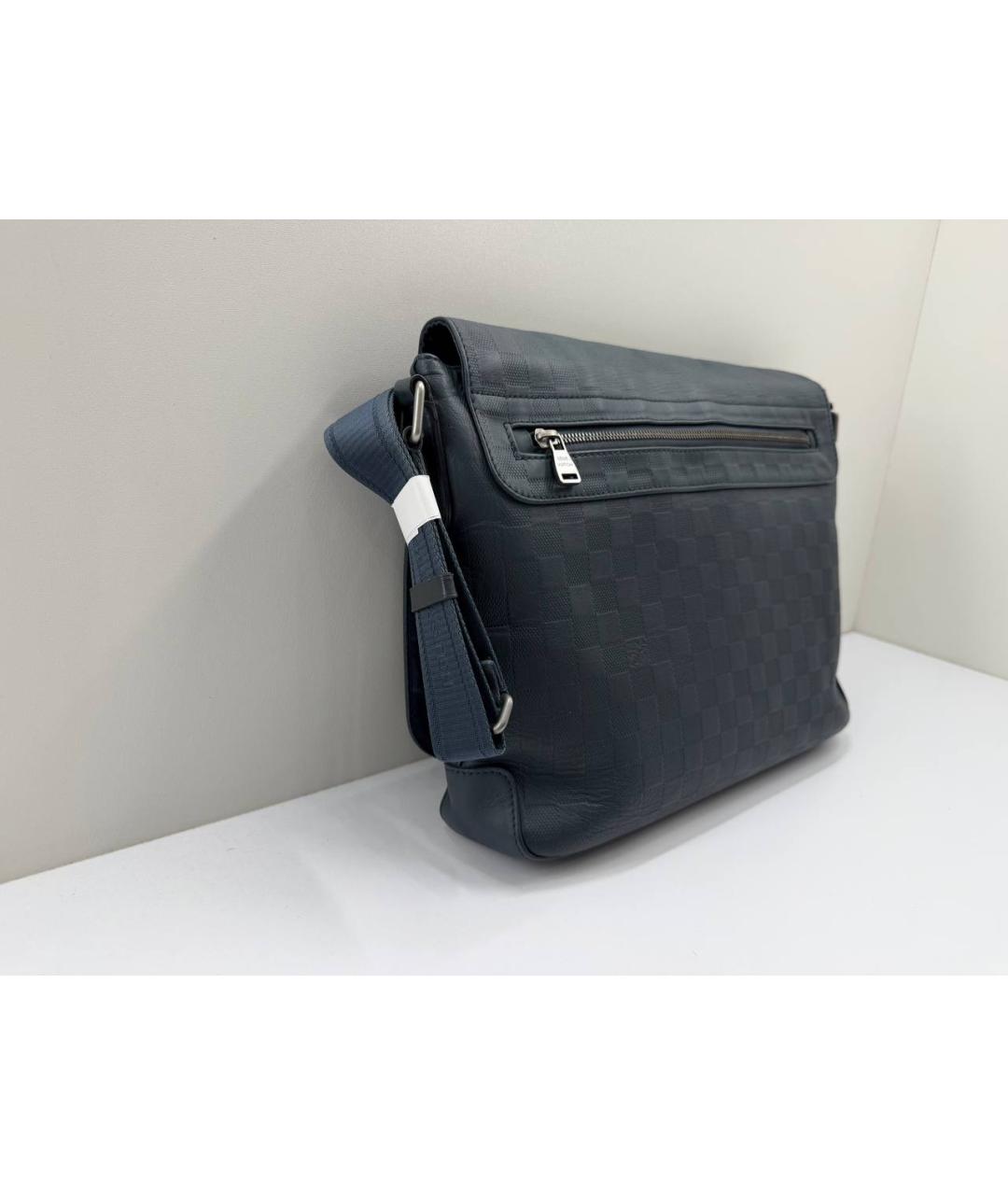 LOUIS VUITTON Темно-синяя кожаная сумка на плечо, фото 6