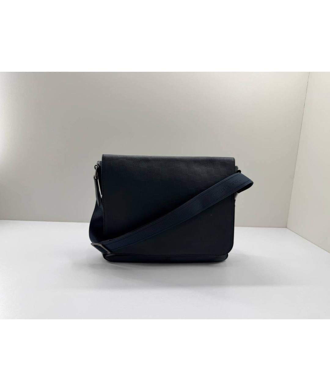 LOUIS VUITTON Темно-синяя кожаная сумка на плечо, фото 2