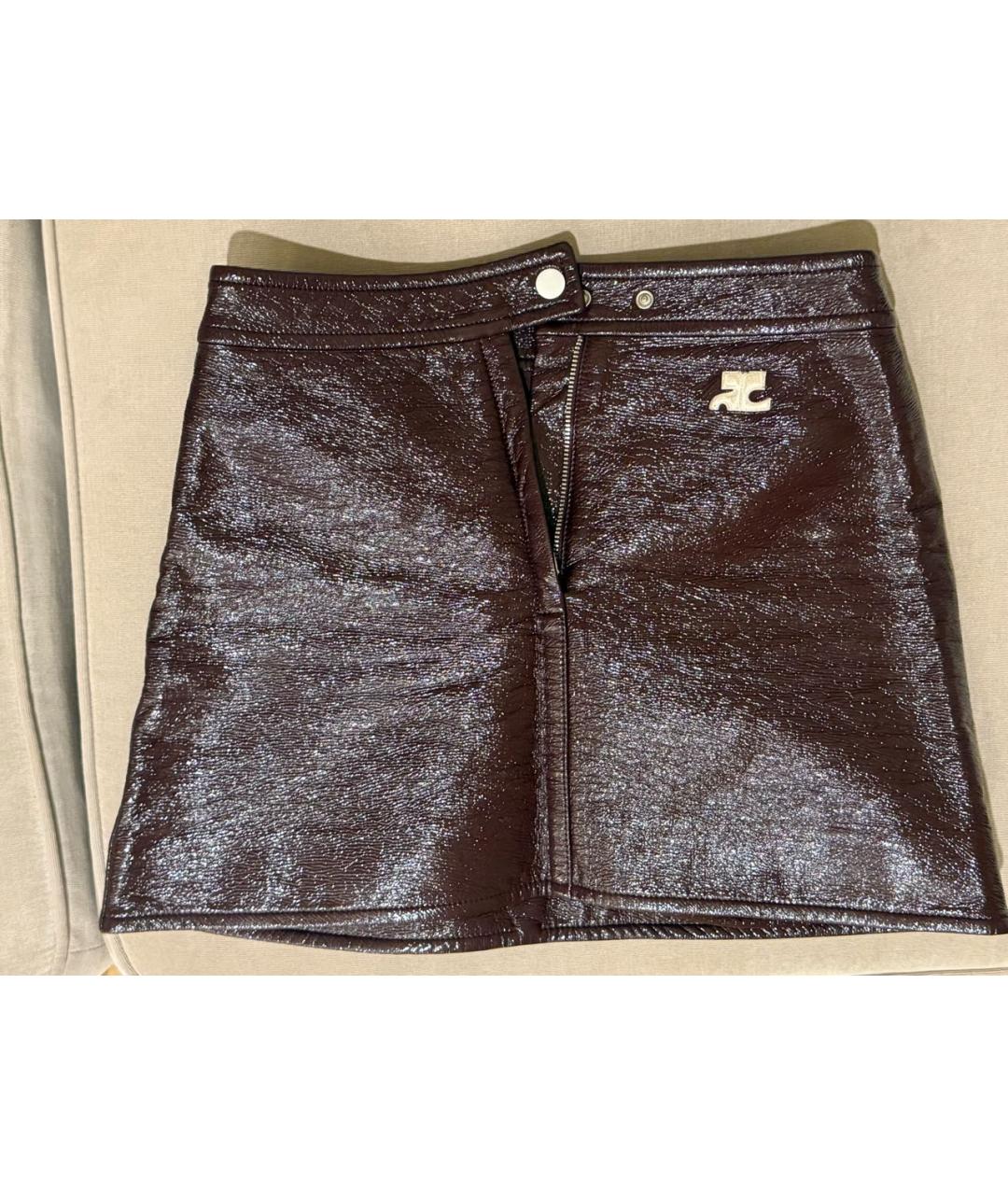 COURREGES Бордовая юбка мини, фото 4