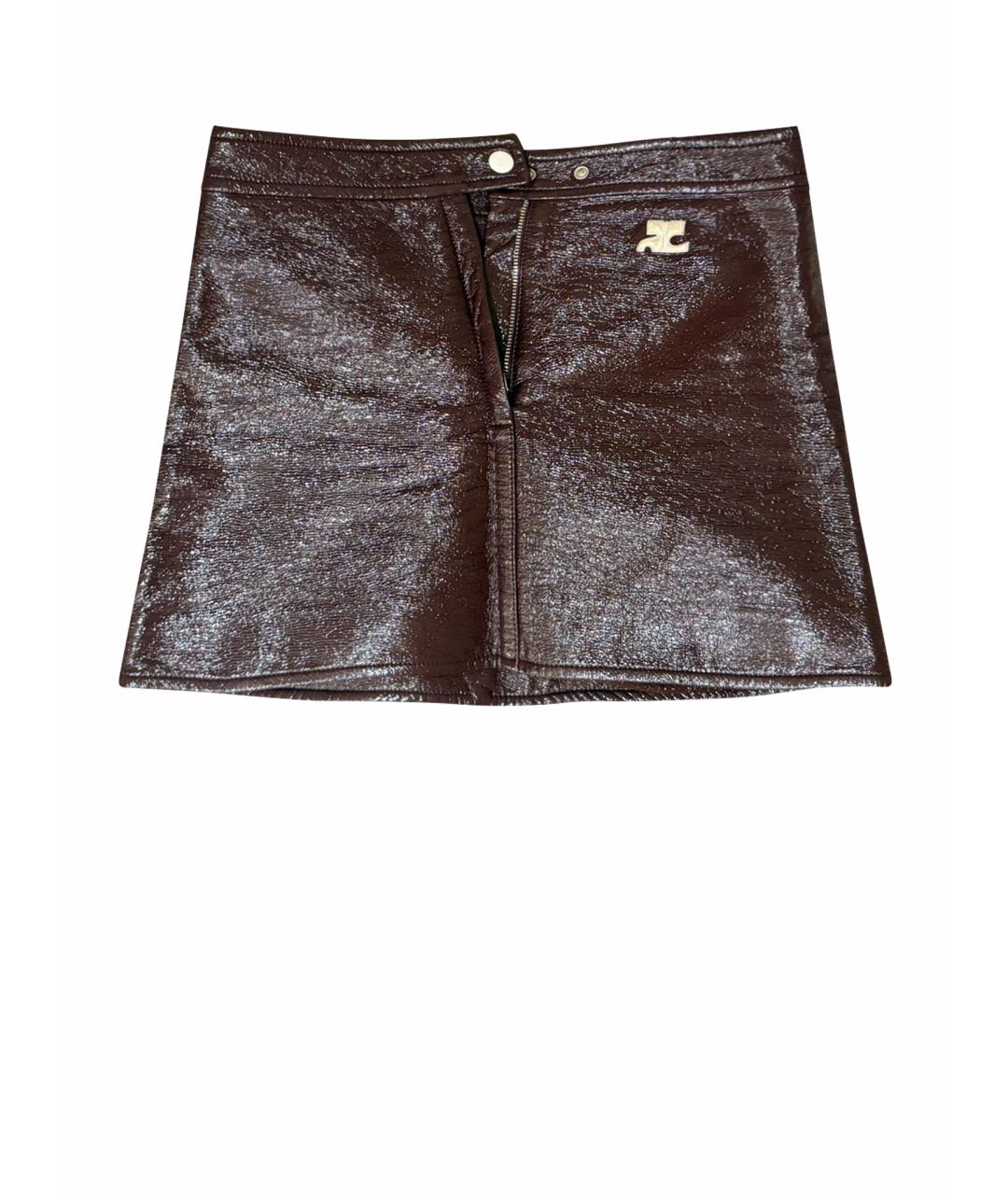 COURREGES Бордовая юбка мини, фото 1