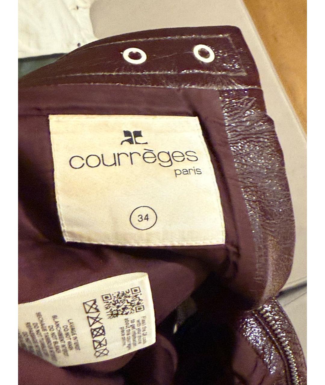 COURREGES Бордовая юбка мини, фото 3