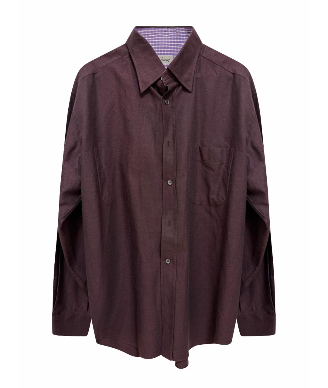 BRIONI Фиолетовая хлопковая классическая рубашка, фото 1