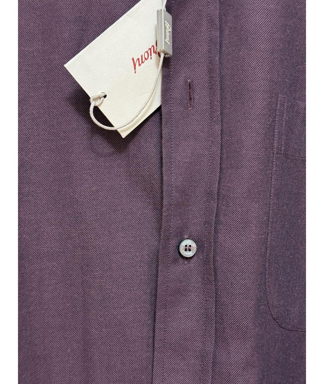 BRIONI Фиолетовая хлопковая классическая рубашка, фото 4