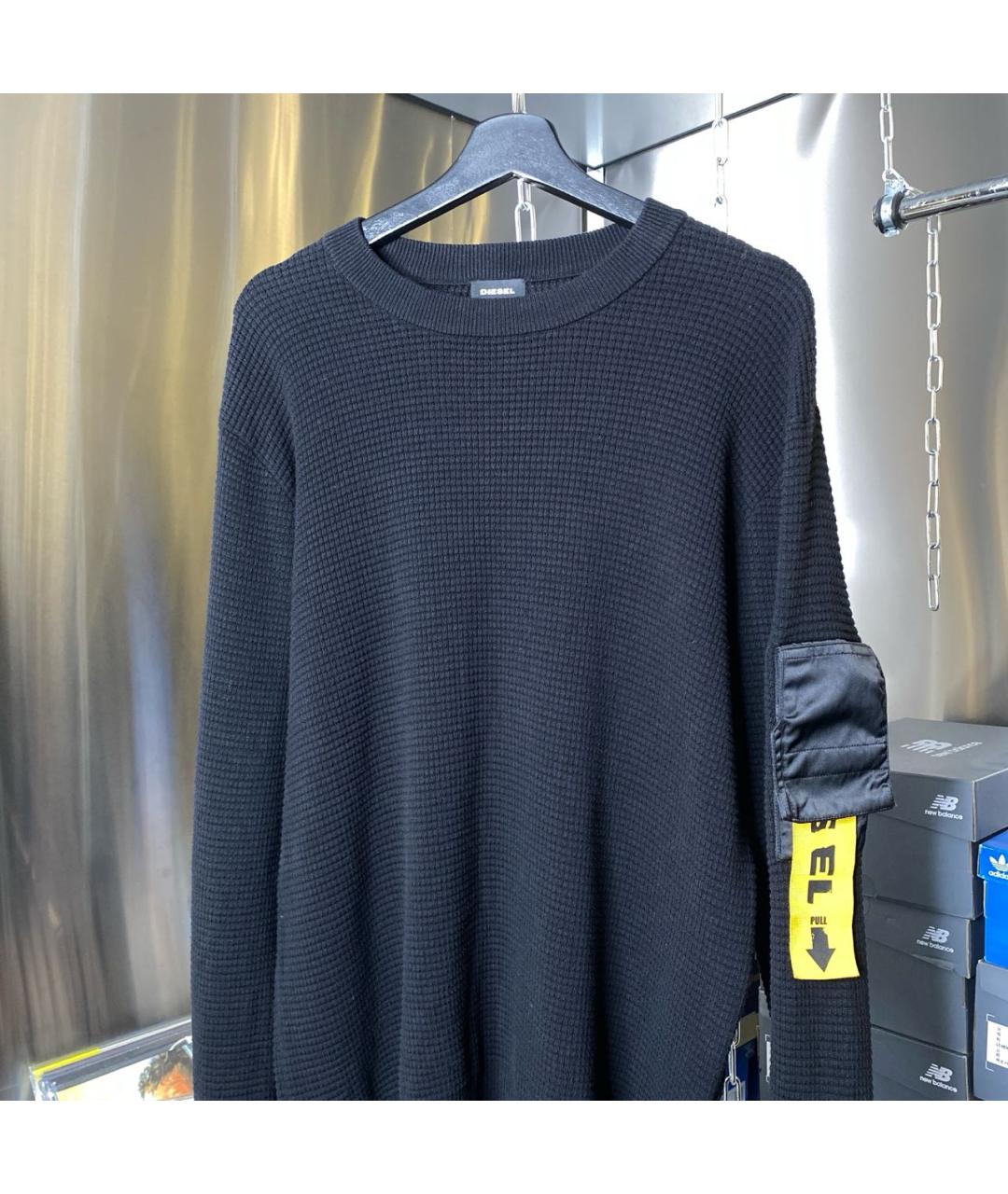 DIESEL Черный хлопковый джемпер / свитер, фото 2