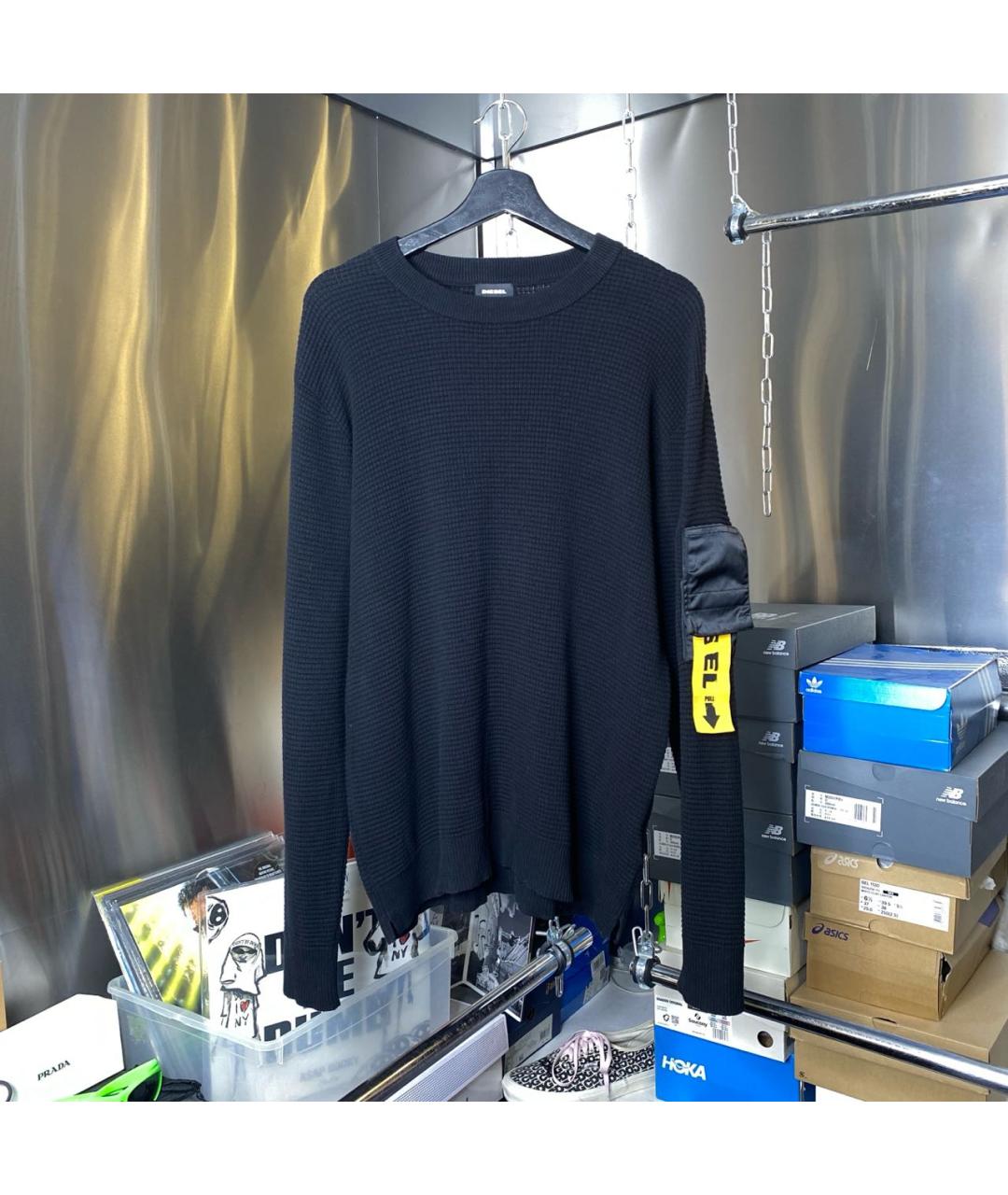 DIESEL Черный хлопковый джемпер / свитер, фото 9