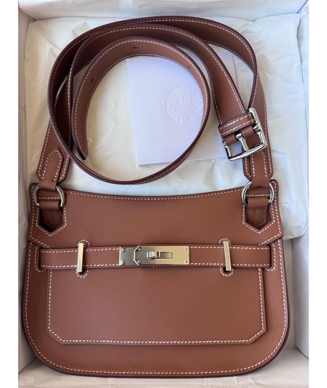 HERMES Коричневая кожаная сумка через плечо, фото 9
