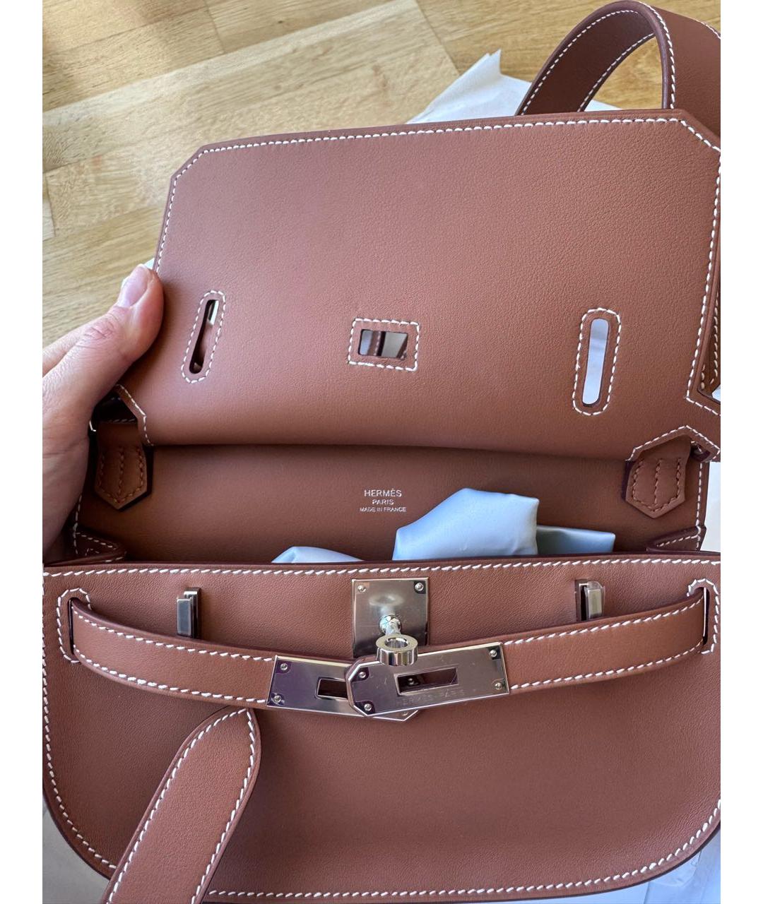 HERMES Коричневая кожаная сумка через плечо, фото 5