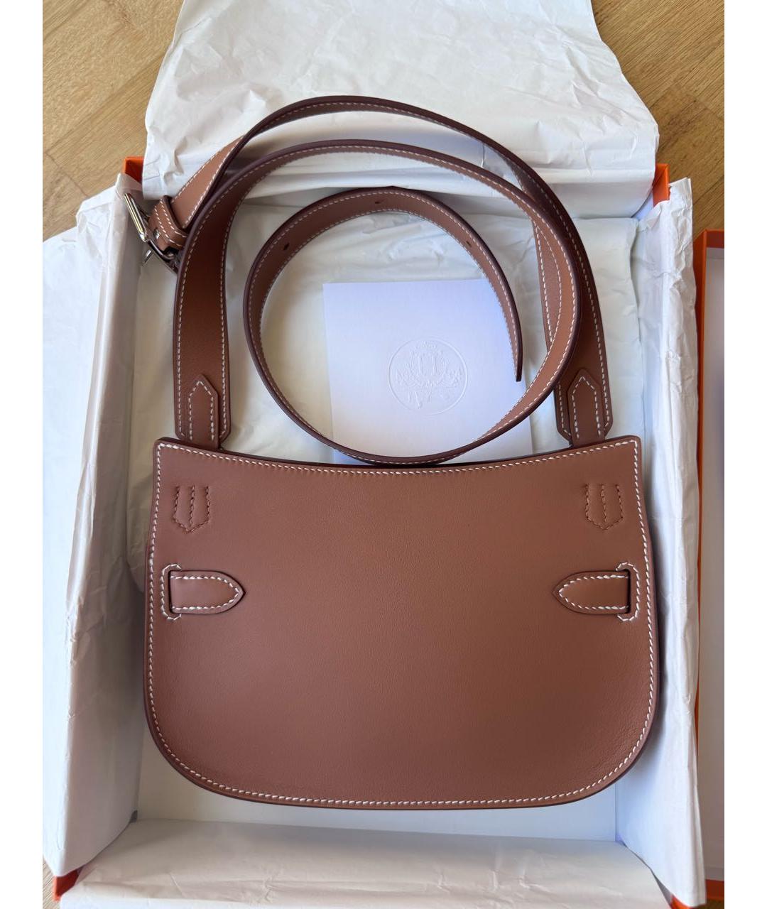 HERMES Коричневая кожаная сумка через плечо, фото 3