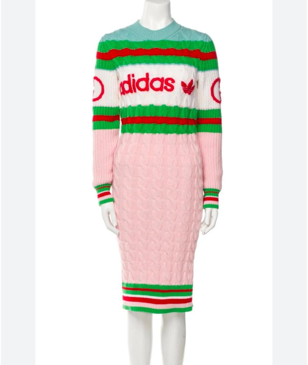 GUCCI Мульти шерстяное платье, фото 5