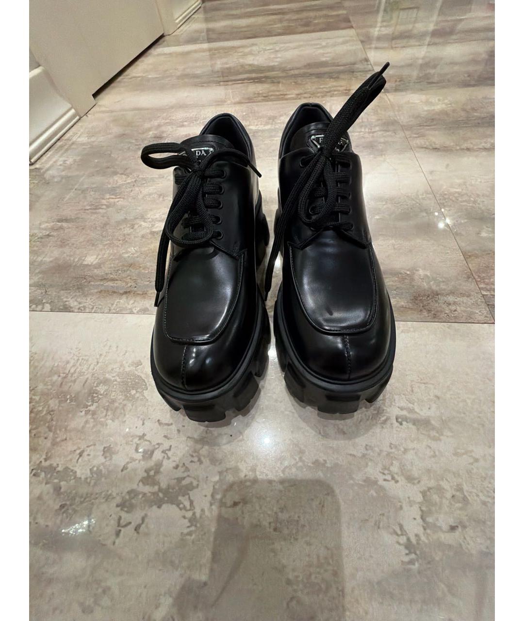 PRADA Черные кожаные ботинки, фото 2