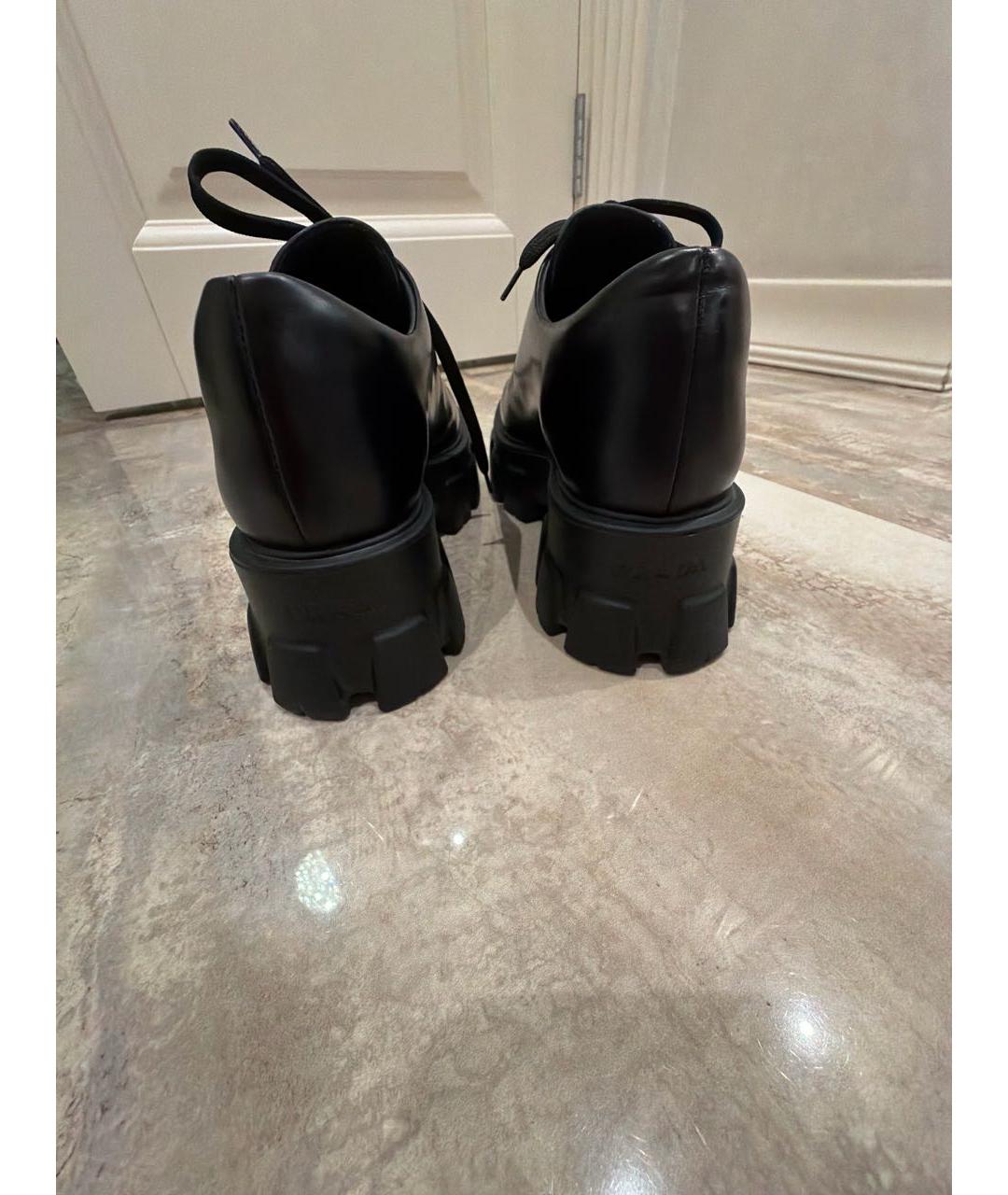 PRADA Черные кожаные ботинки, фото 4