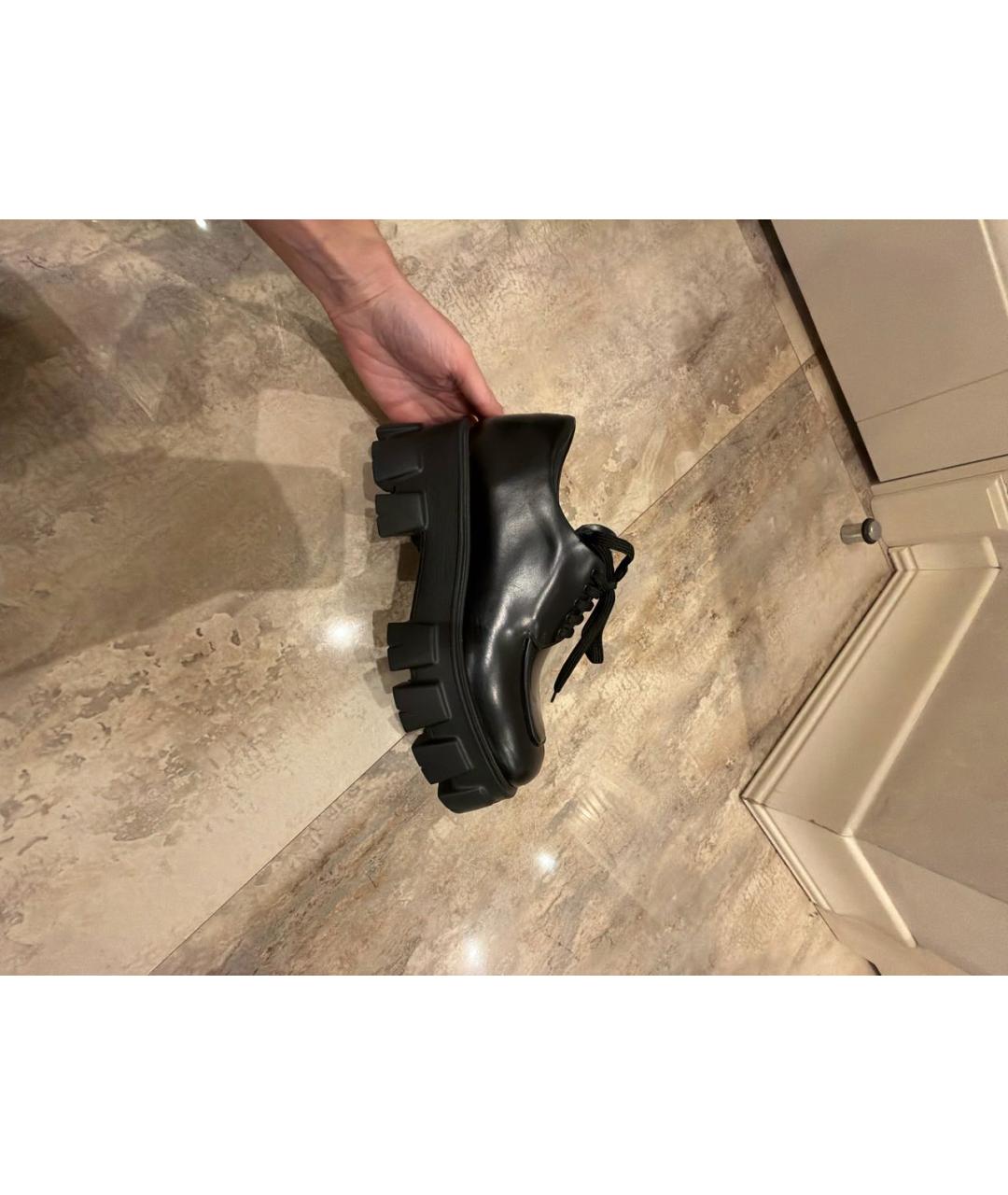 PRADA Черные кожаные ботинки, фото 5