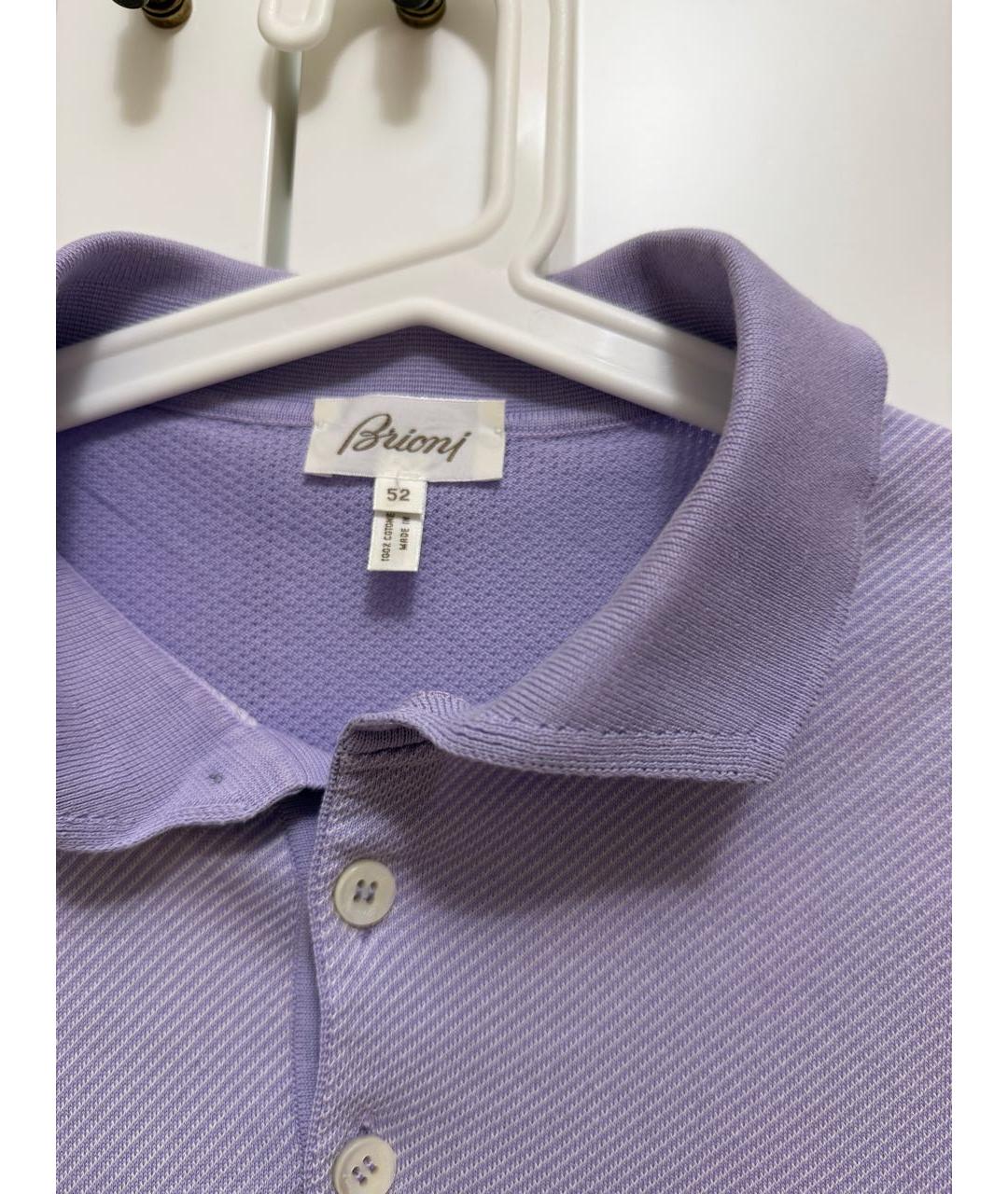 BRIONI Фиолетовое хлопковое поло с коротким рукавом, фото 3