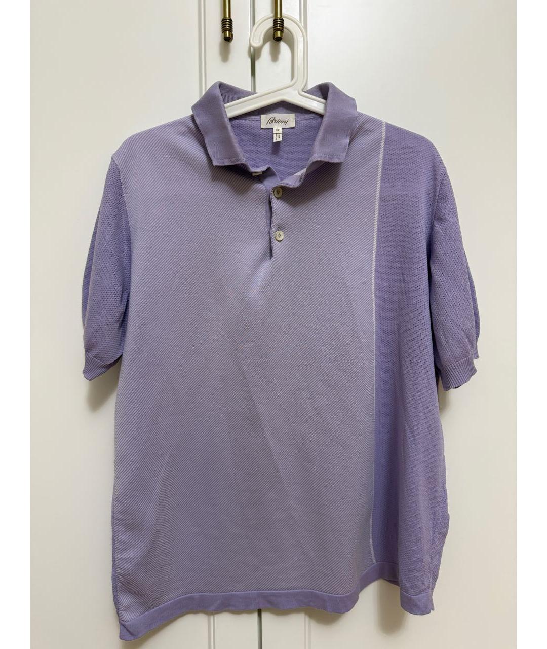 BRIONI Фиолетовое хлопковое поло с коротким рукавом, фото 4