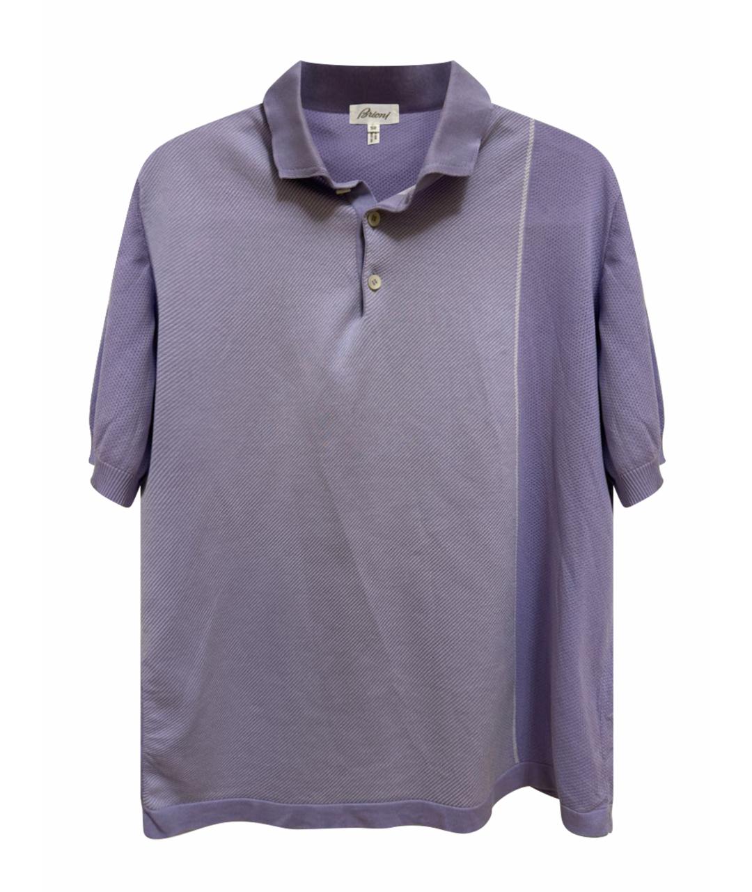 BRIONI Фиолетовое хлопковое поло с коротким рукавом, фото 1