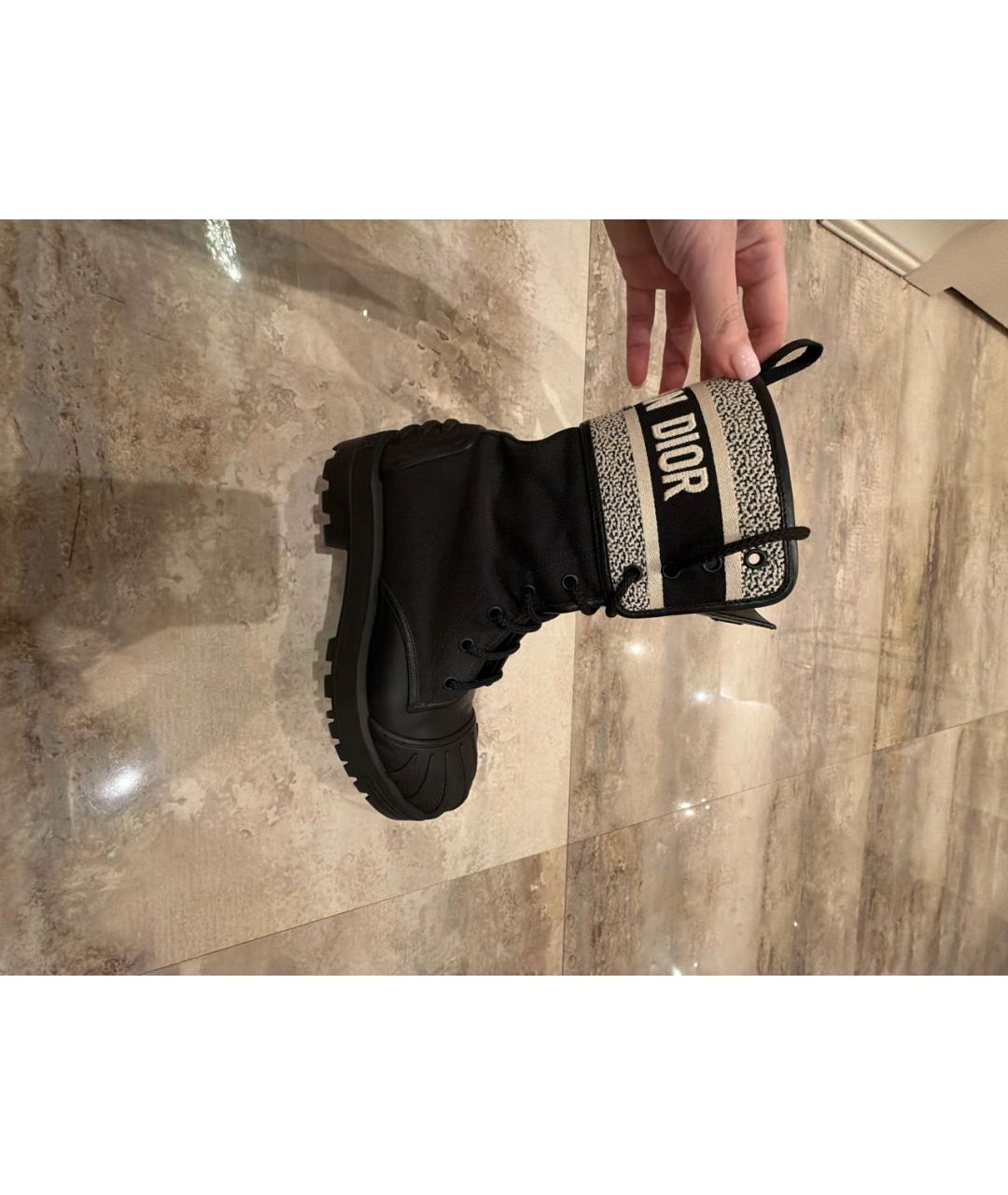 CHRISTIAN DIOR Черные кожаные высокие ботинки, фото 8