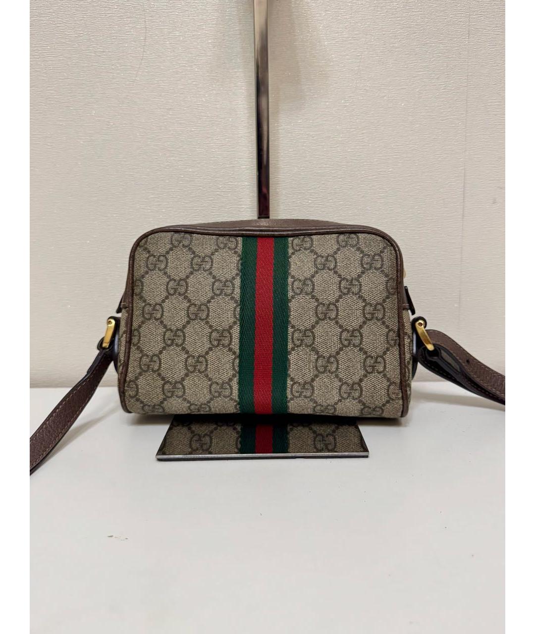 GUCCI Коричневая кожаная сумка на плечо, фото 3