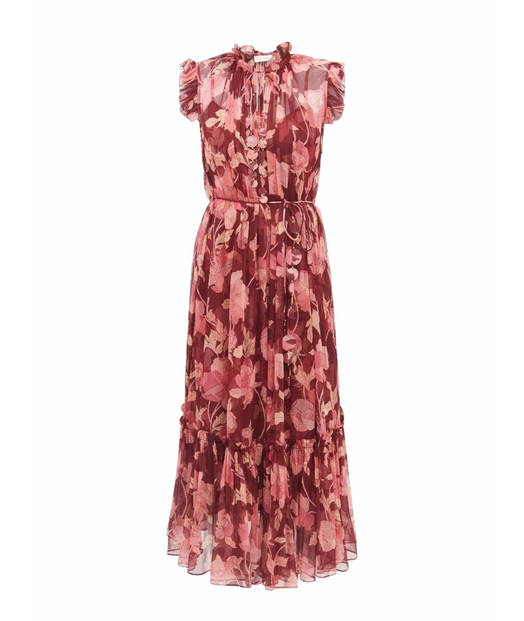 ZIMMERMANN Розовое шелковое коктейльное платье, фото 1