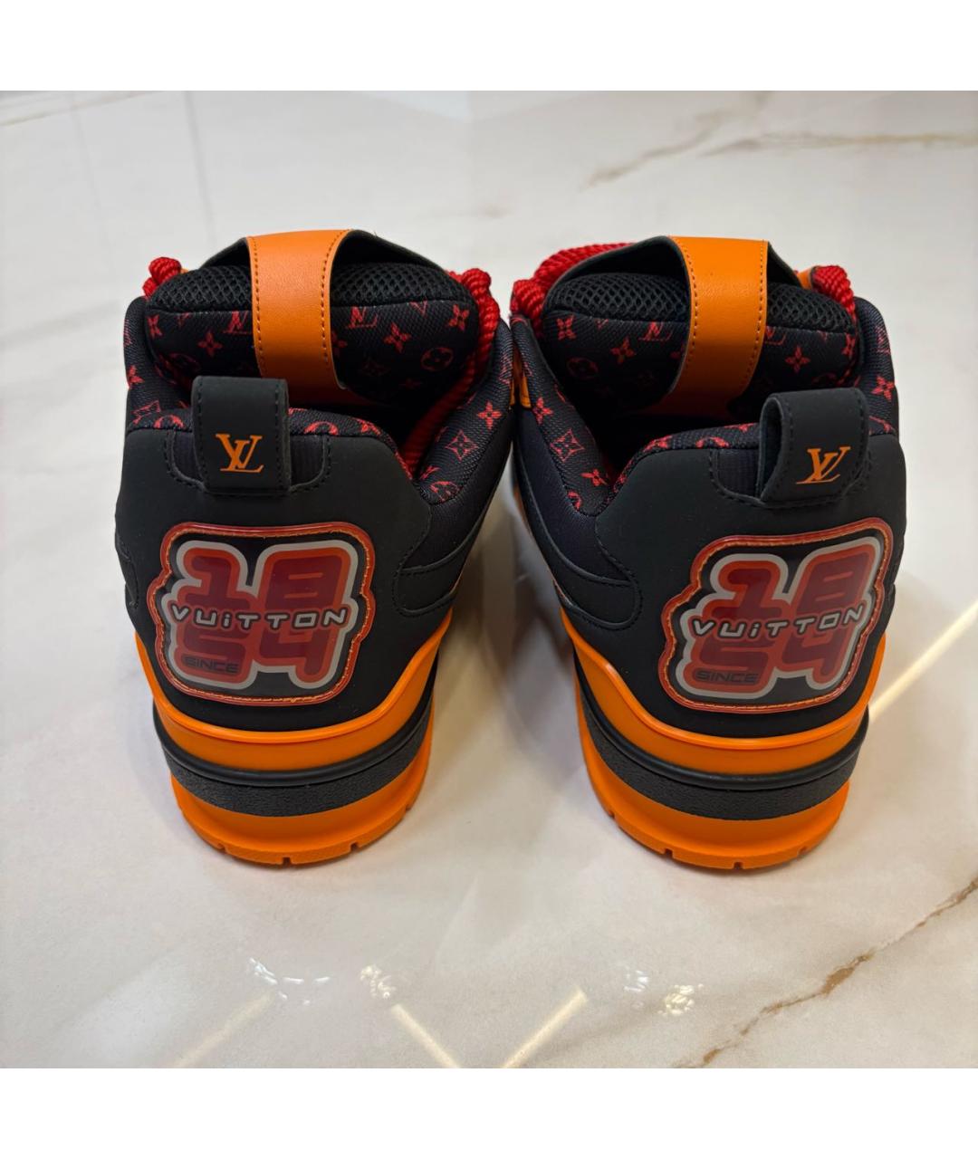 LOUIS VUITTON Оранжевое текстильные низкие кроссовки / кеды, фото 4