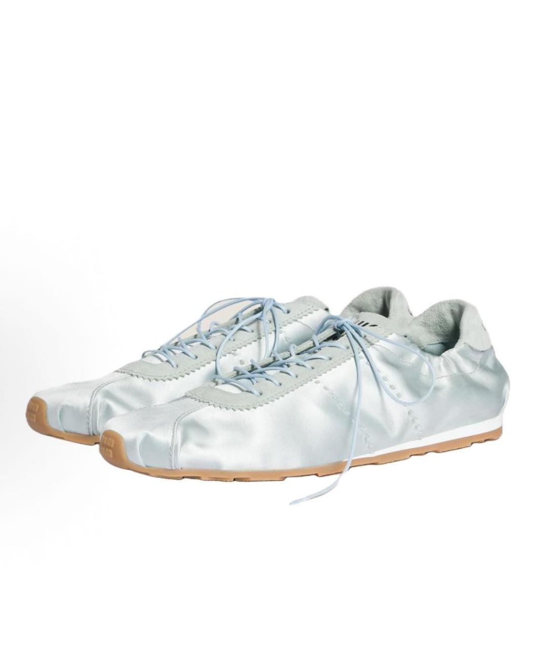 MIU MIU Голубые замшевые балетки, фото 3