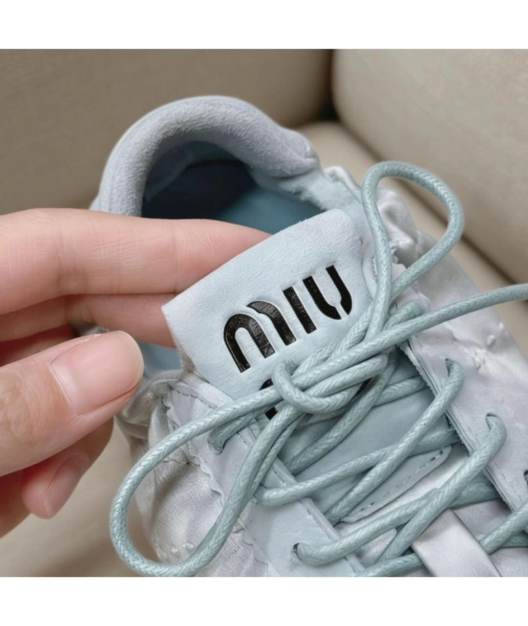 MIU MIU Голубые замшевые балетки, фото 5
