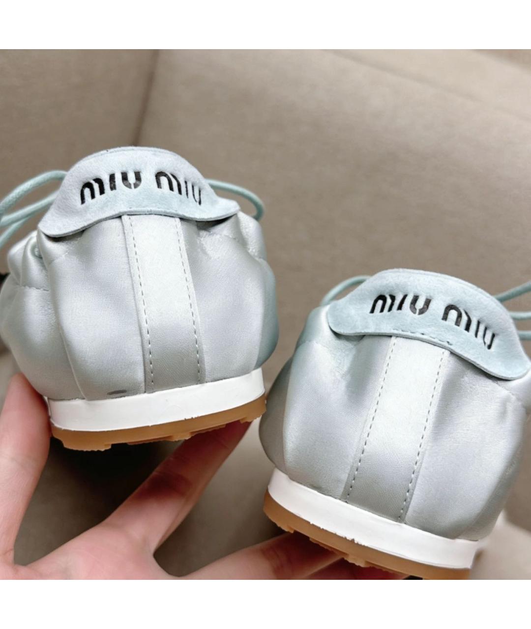 MIU MIU Голубые замшевые балетки, фото 4