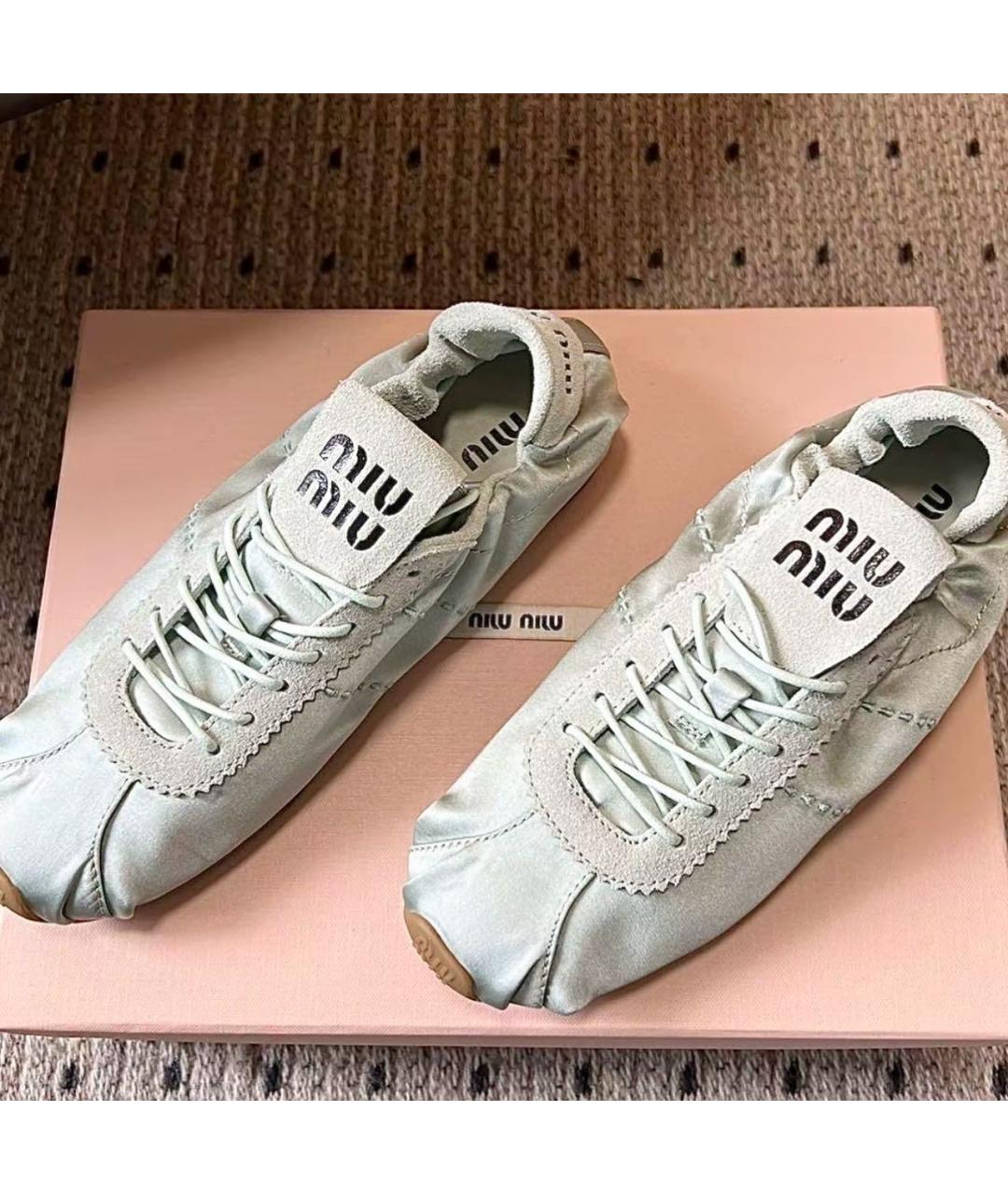 MIU MIU Голубые замшевые балетки, фото 8