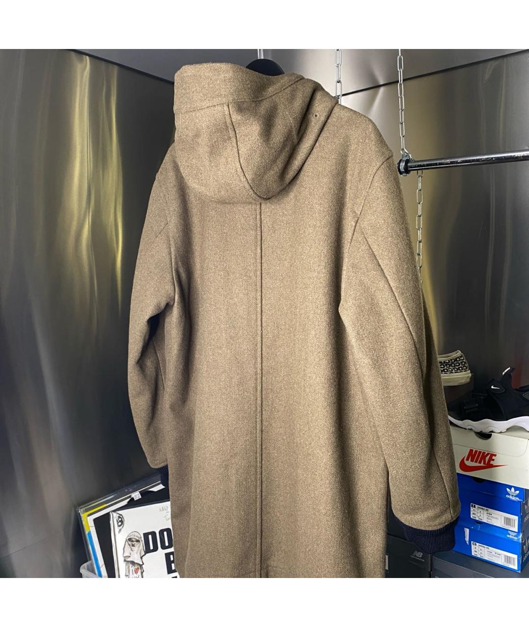 STONE ISLAND Хаки шерстяное пальто, фото 4