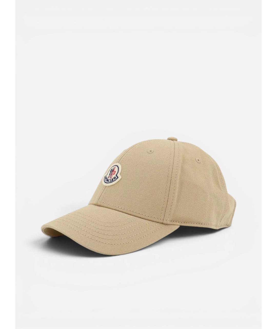 MONCLER Бежевая хлопковая кепка, фото 2