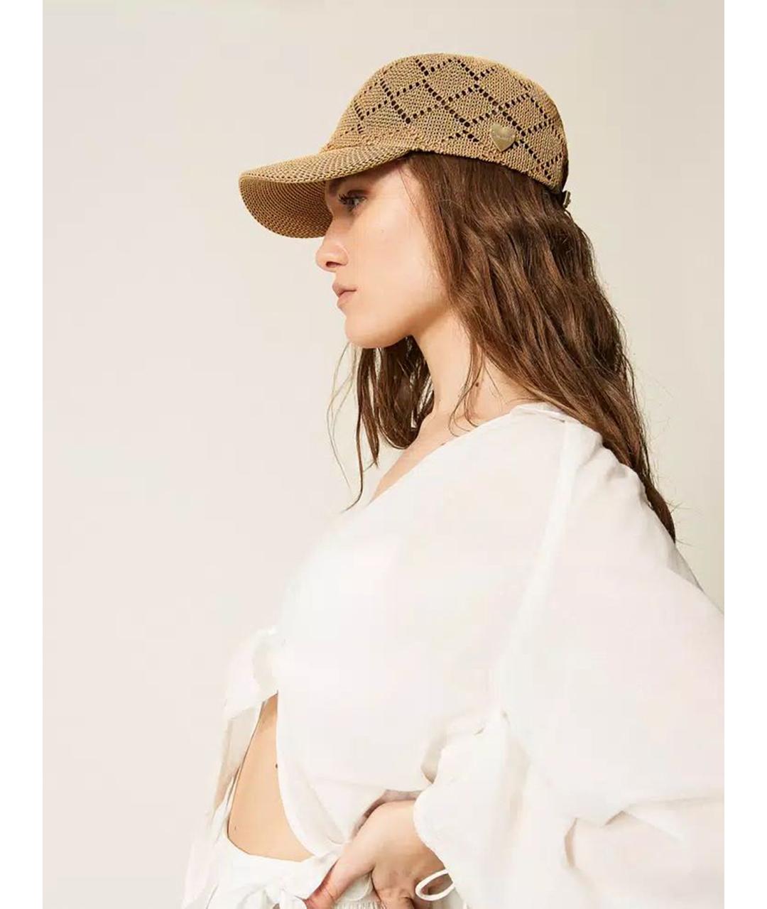 TWIN-SET Бежевая кепка, фото 2