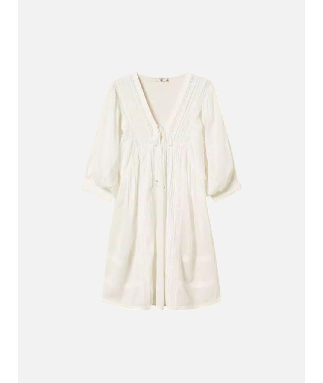 TWIN-SET Белое хлопковое повседневное платье, фото 7