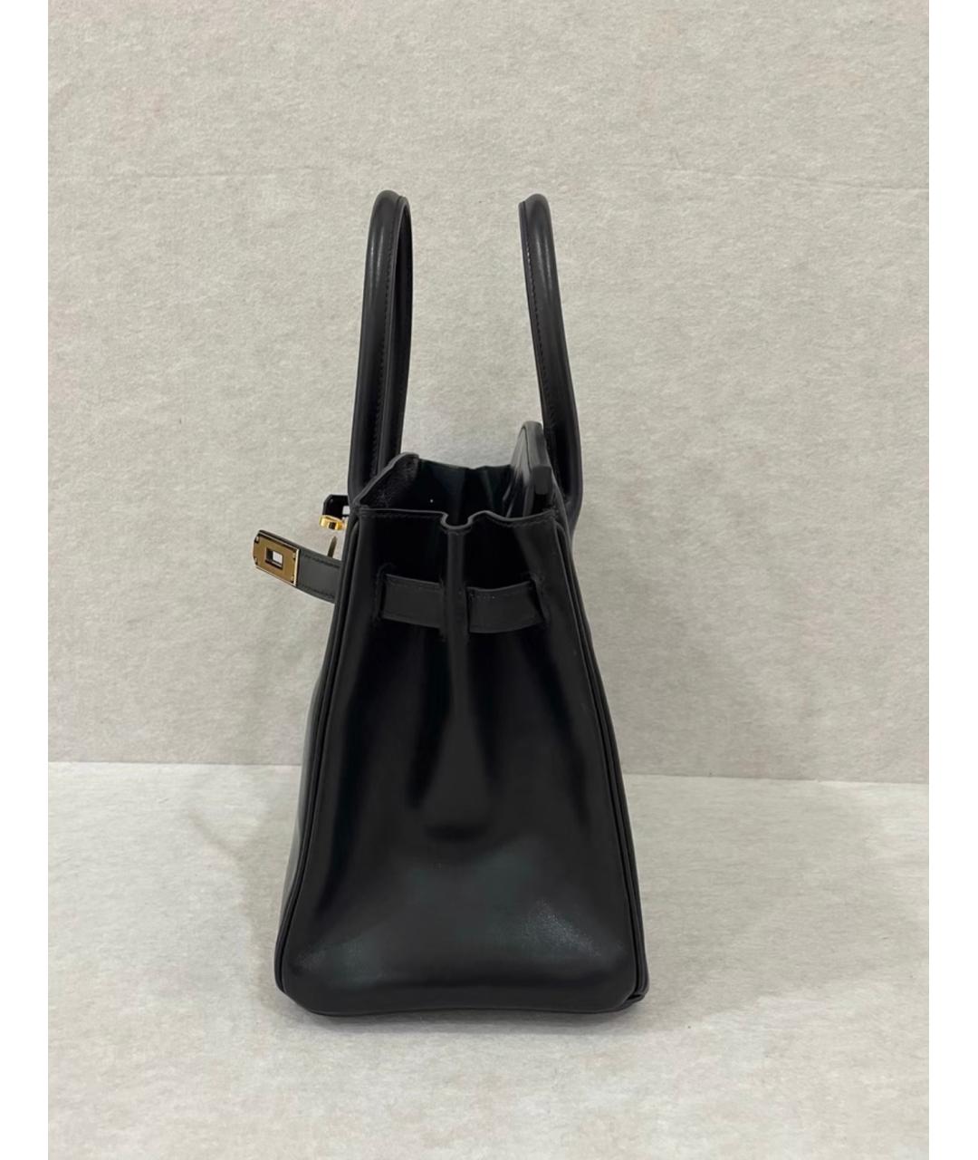 HERMES Черная кожаная сумка с короткими ручками, фото 4