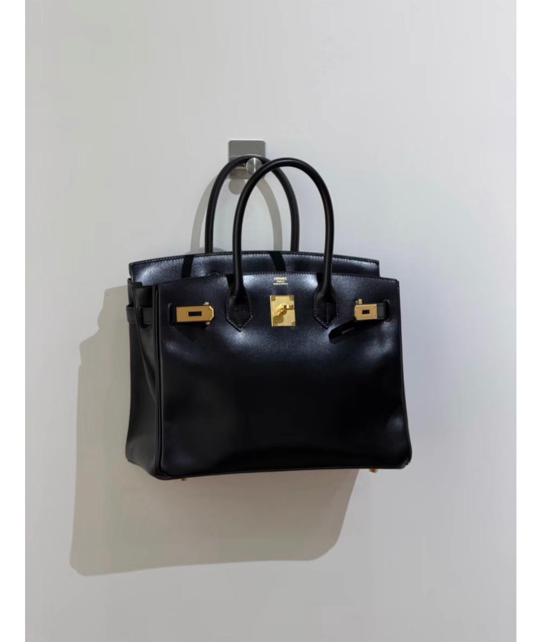 HERMES Черная кожаная сумка с короткими ручками, фото 7