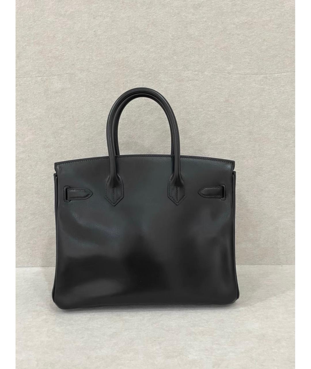 HERMES Черная кожаная сумка с короткими ручками, фото 3