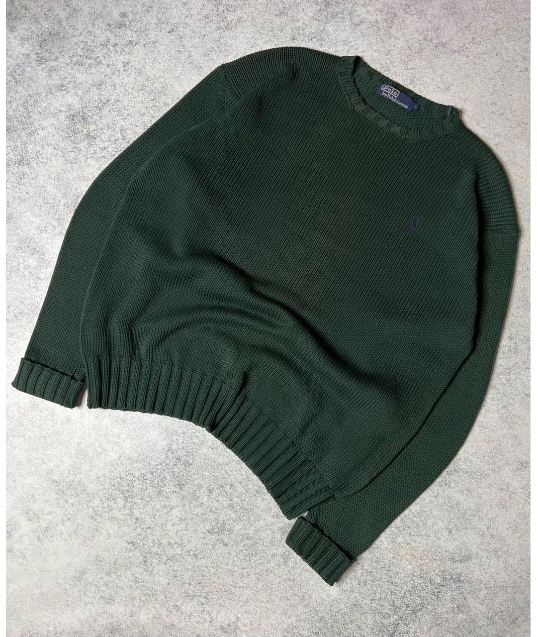RALPH LAUREN Зеленый хлопковый джемпер / свитер, фото 6