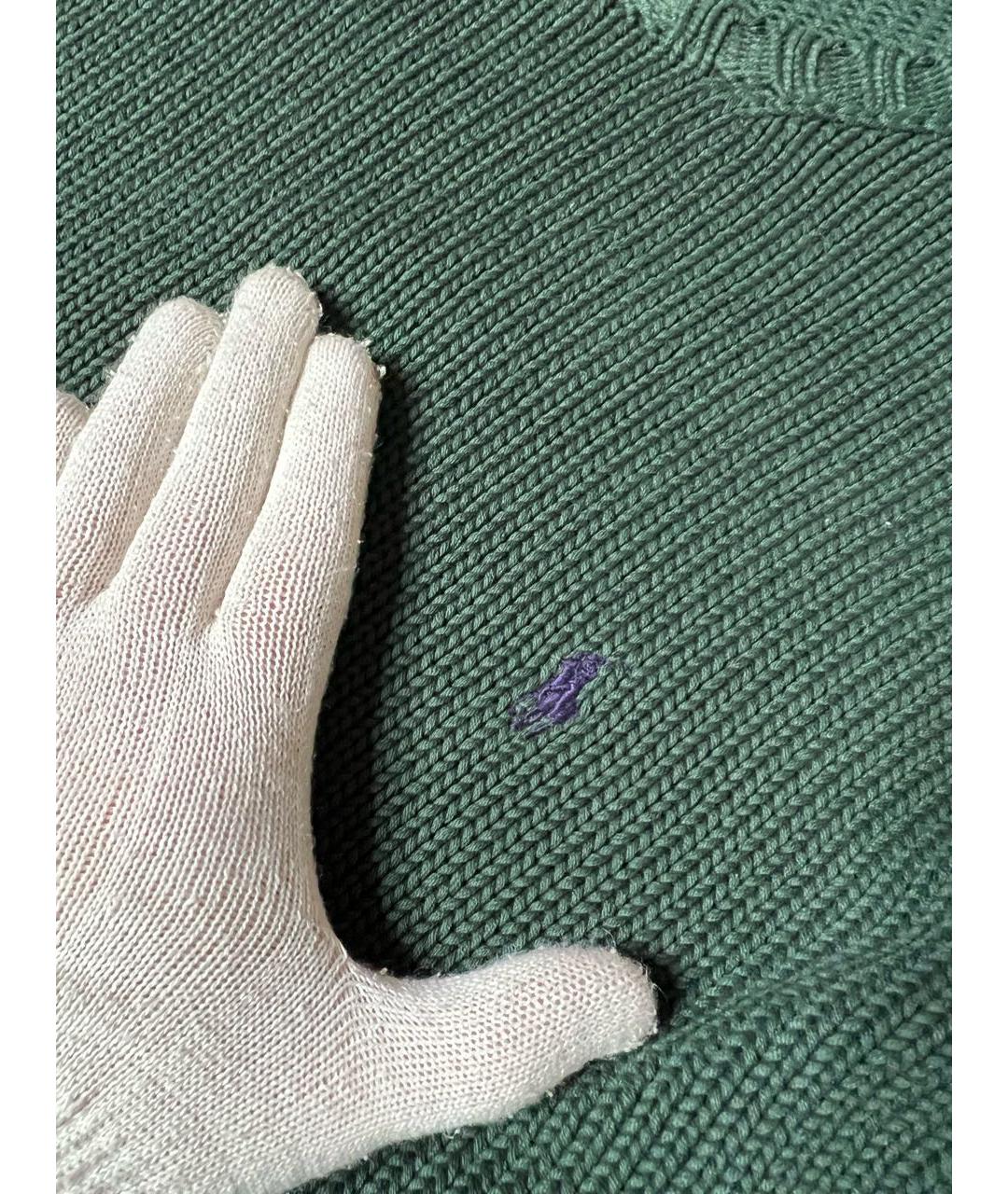 RALPH LAUREN Зеленый хлопковый джемпер / свитер, фото 4