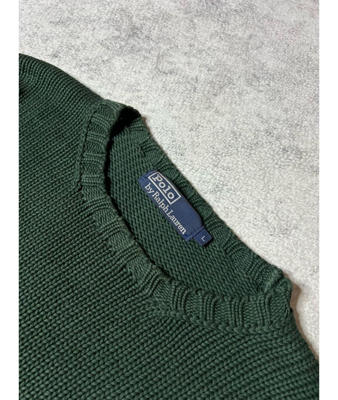 RALPH LAUREN Зеленый хлопковый джемпер / свитер, фото 3
