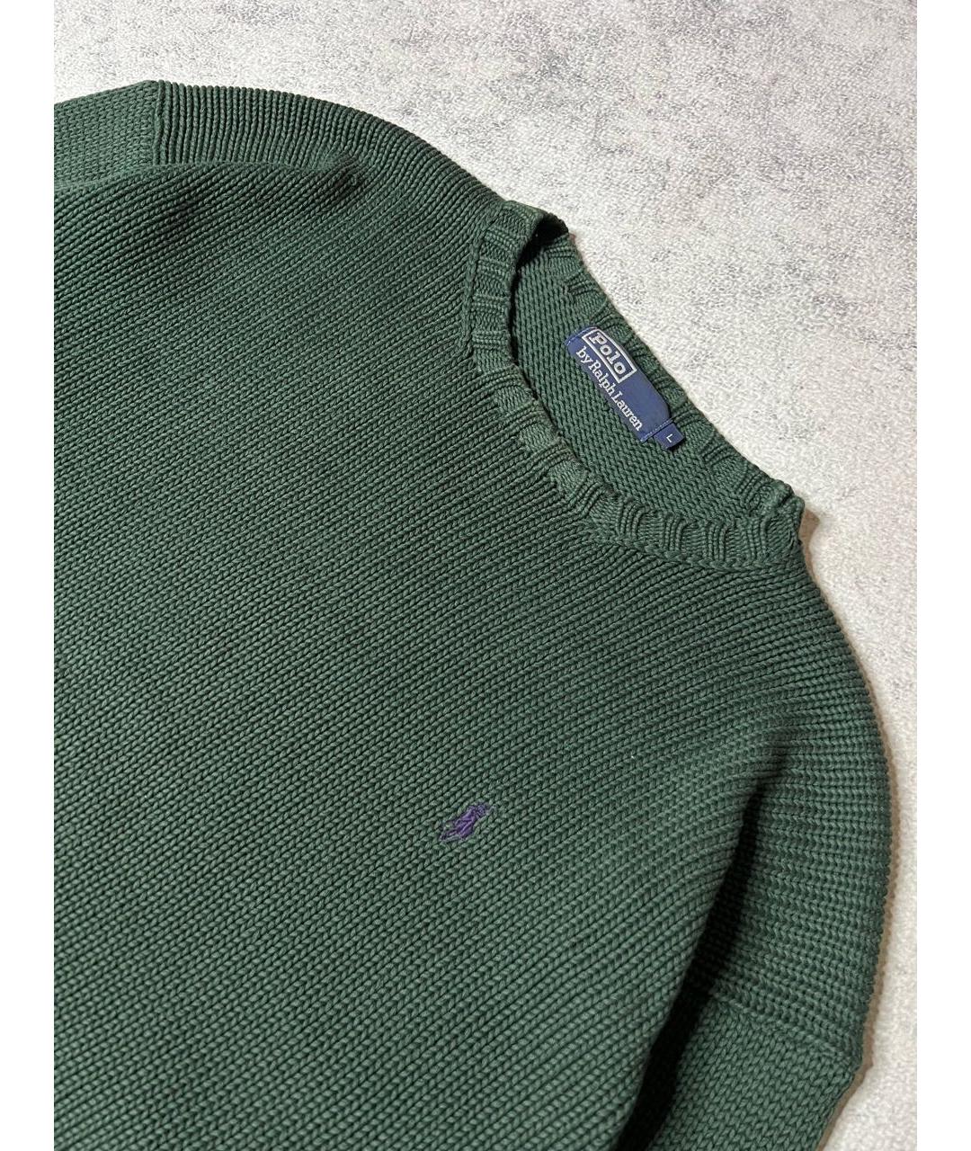 RALPH LAUREN Зеленый хлопковый джемпер / свитер, фото 2