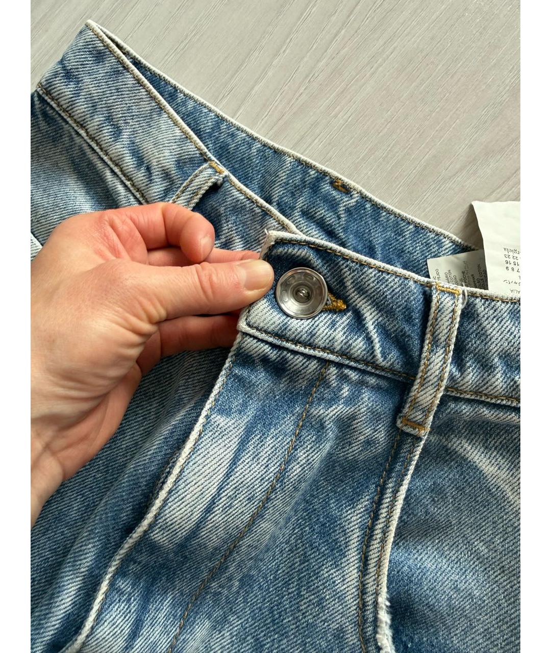 MAISON MARGIELA Синие хлопковые прямые джинсы, фото 4