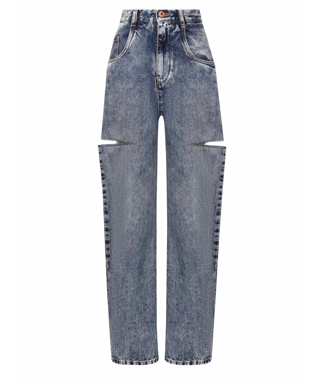 MAISON MARGIELA Синие хлопковые прямые джинсы, фото 1