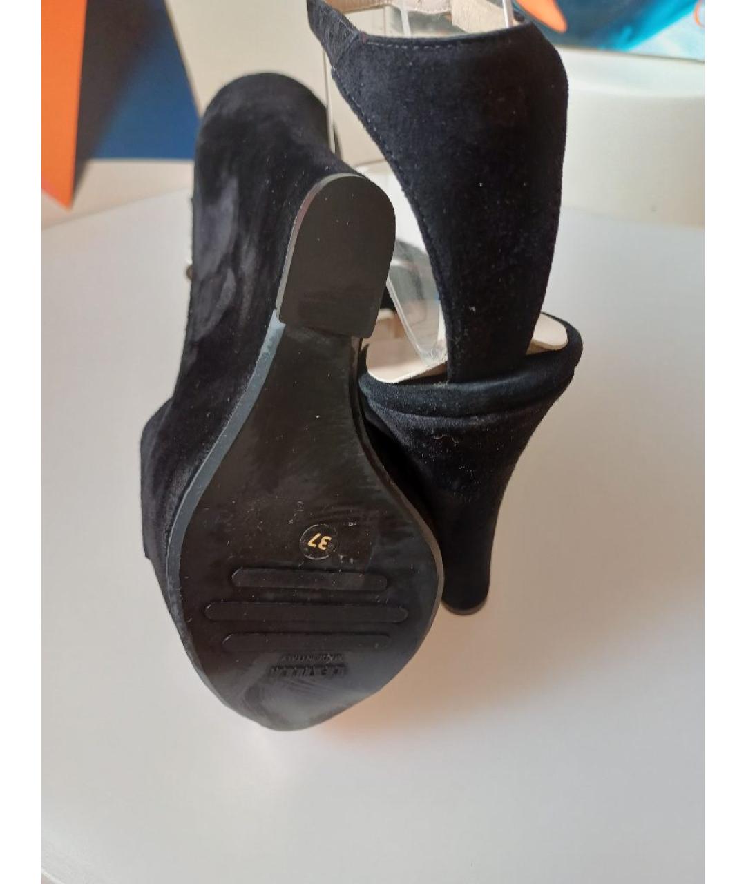 LE SILLA Черные замшевые босоножки, фото 8