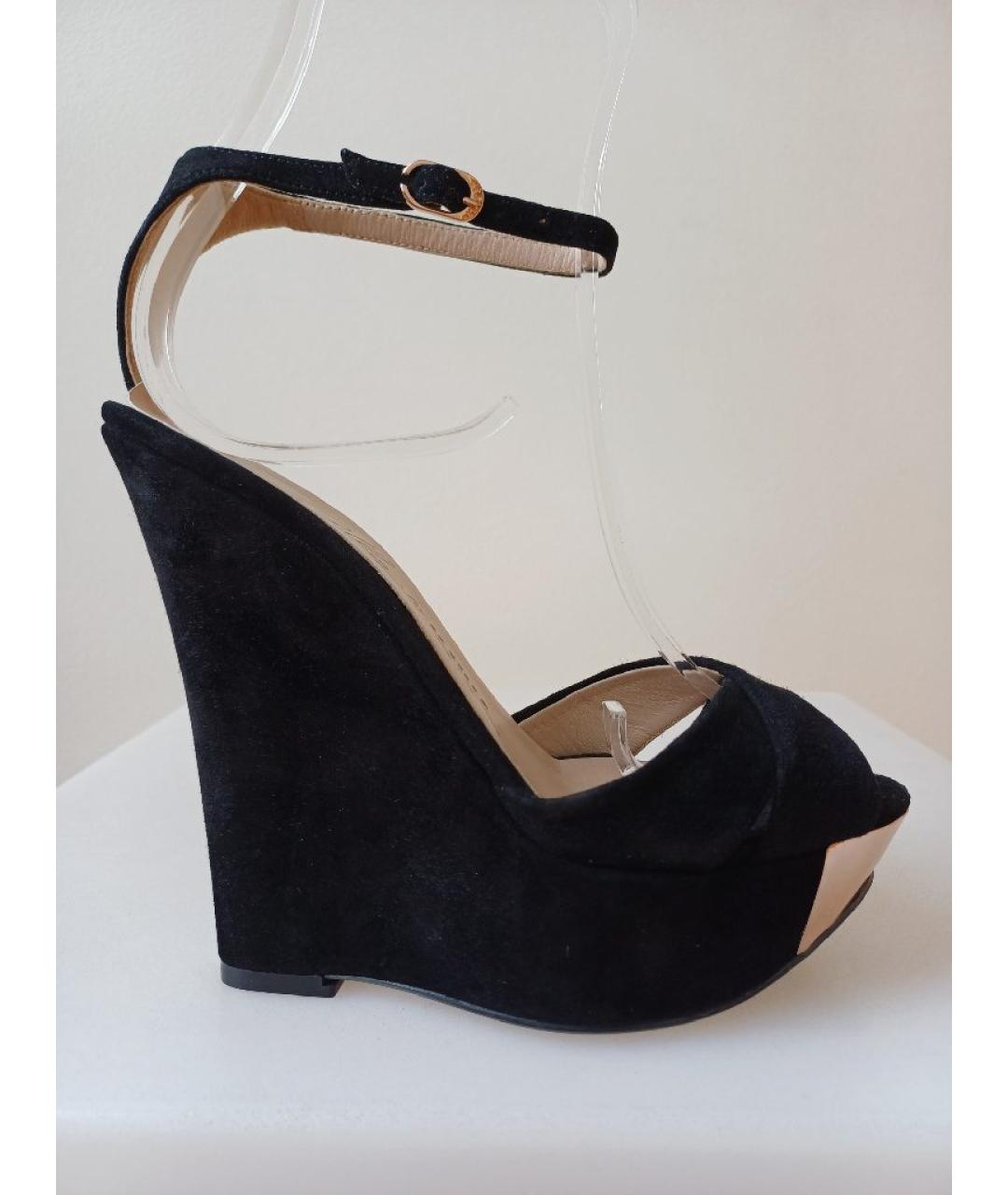 LE SILLA Черные замшевые босоножки, фото 9