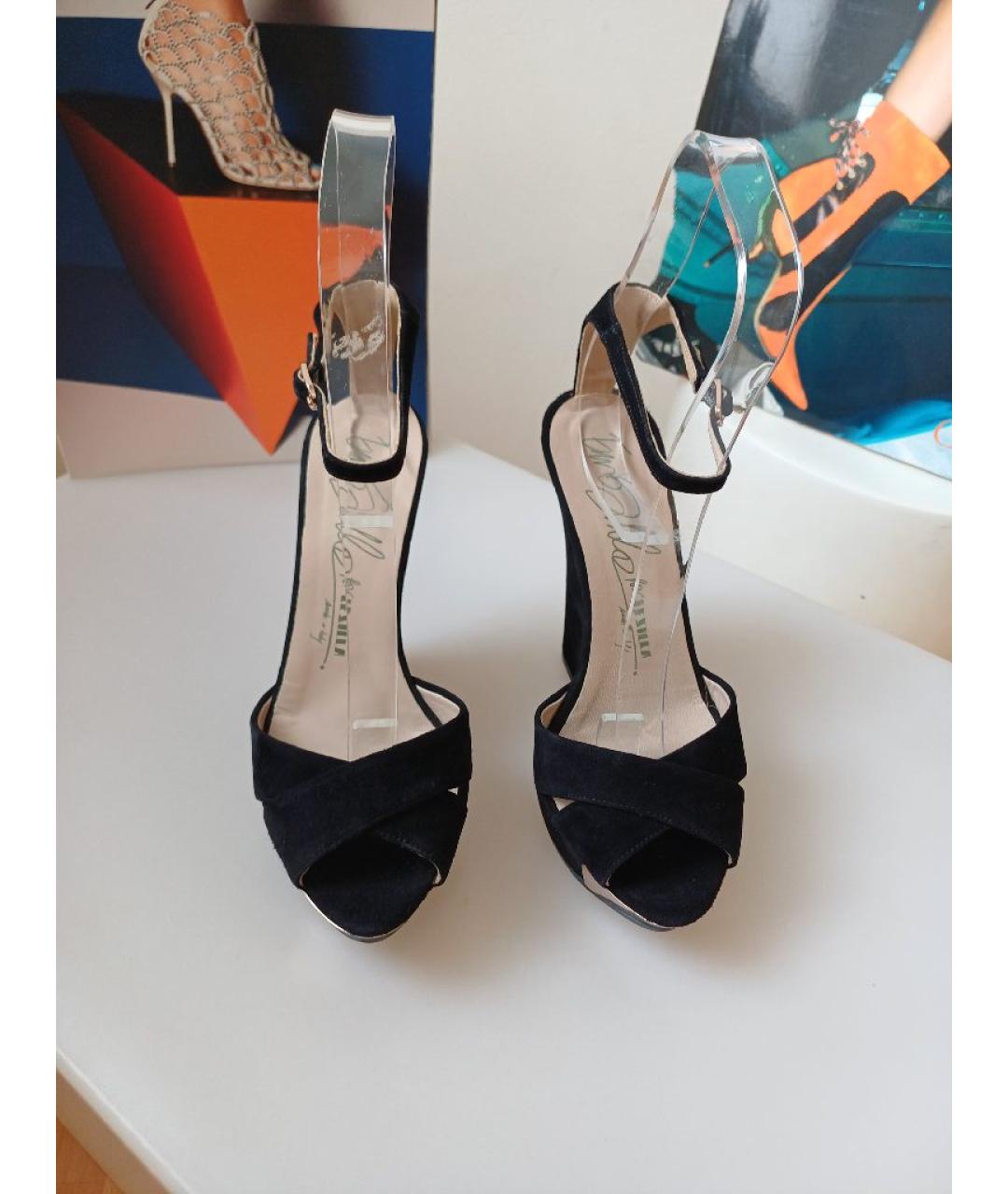 LE SILLA Черные замшевые босоножки, фото 6