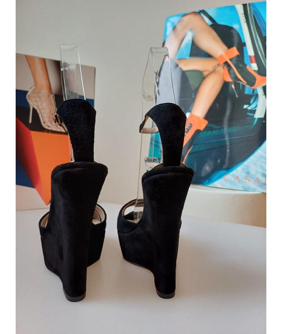 LE SILLA Черные замшевые босоножки, фото 7