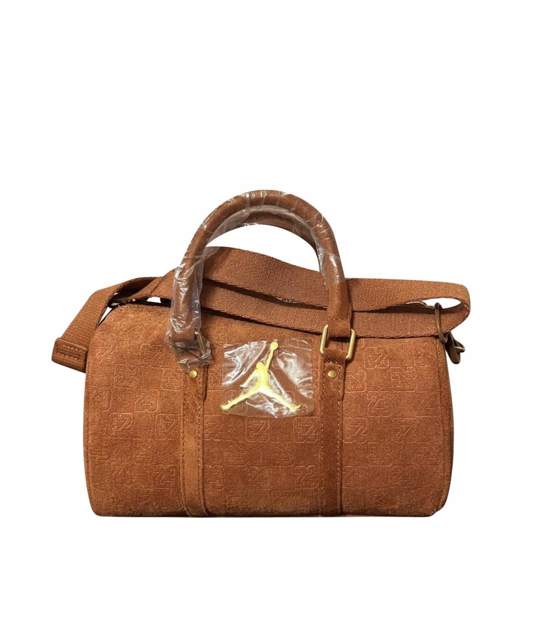 JORDAN Оранжевая замшевая сумка с короткими ручками, фото 1