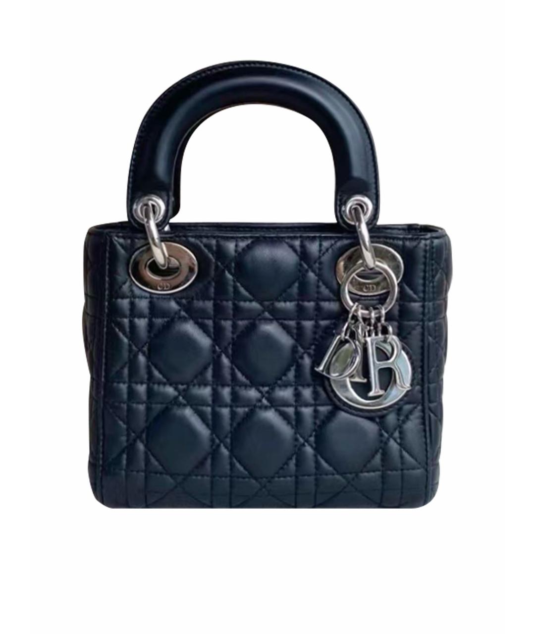 CHRISTIAN DIOR Черная кожаная сумка с короткими ручками, фото 1