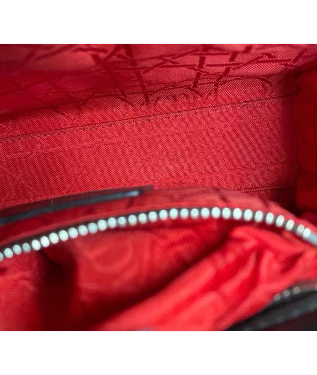 CHRISTIAN DIOR Черная кожаная сумка с короткими ручками, фото 5