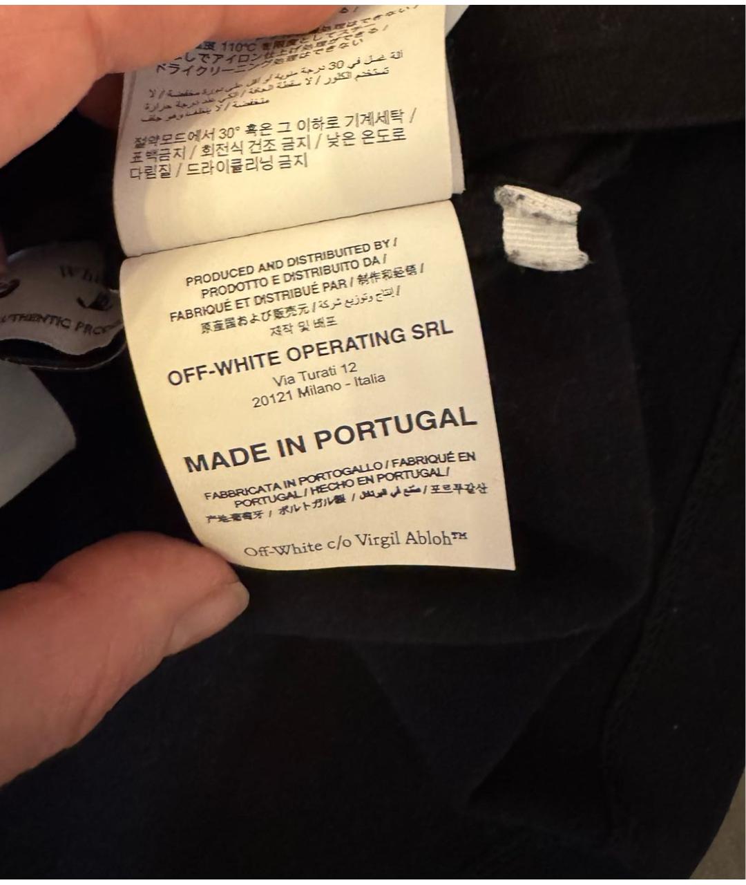 OFF-WHITE Черная хлопковая футболка, фото 5