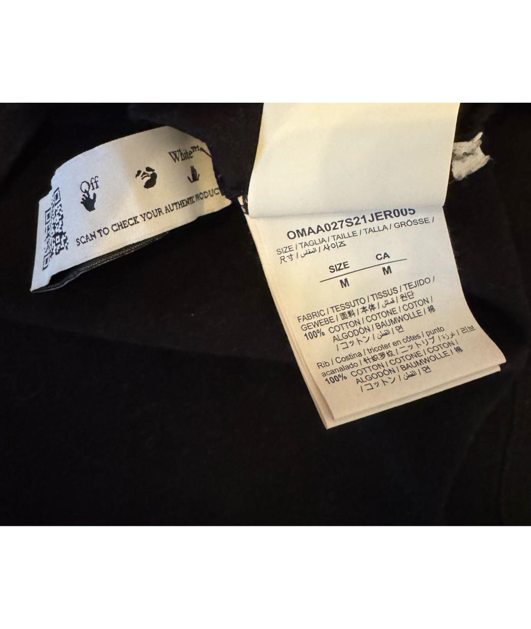 OFF-WHITE Черная хлопковая футболка, фото 4