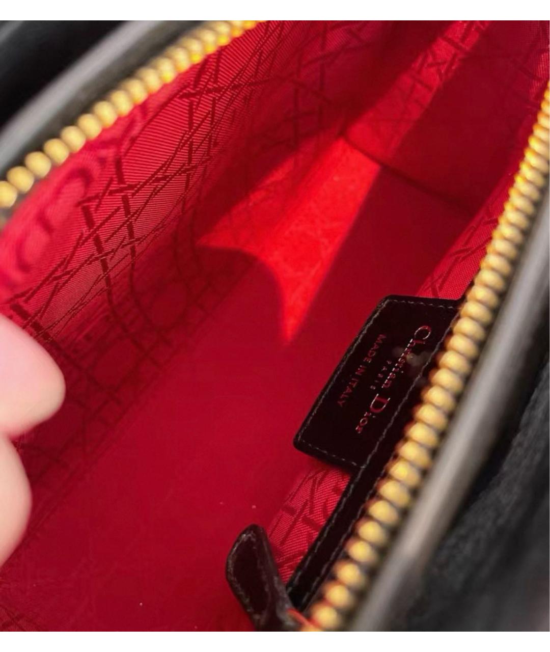 CHRISTIAN DIOR Черная кожаная сумка с короткими ручками, фото 7